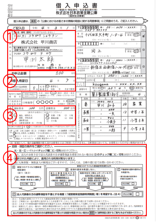 借入申込書